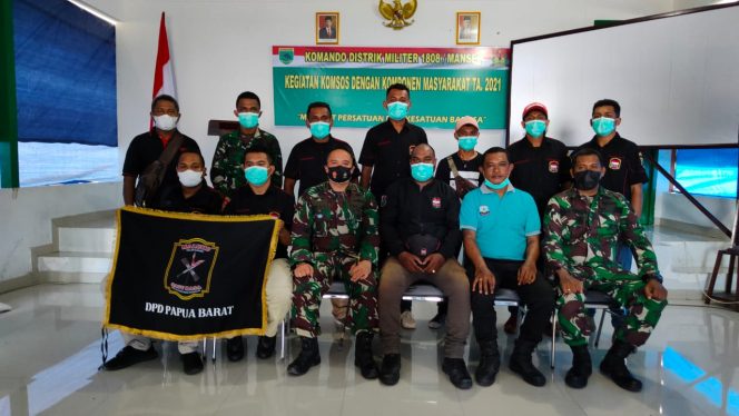 
 Gelar Komsos, Kodim 1808 Mansel Pererat Silahrutahmi Dengan Ormas M1R Salam-Sarane