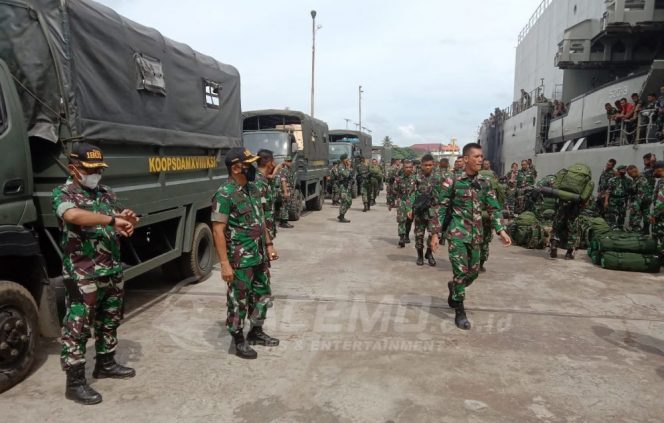 
 Dandim 1801/Manokwari Sambut Kedatangan 200 Personel Satgas Yonif 136/T 