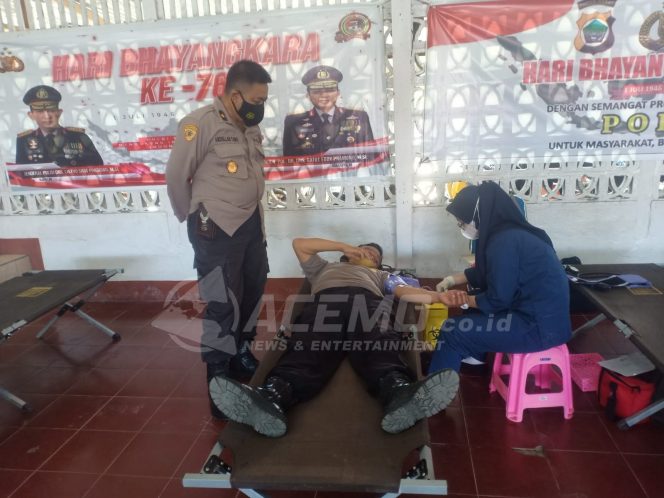 
 Sambut HUT Bhayangkara ke – 76  Polres Manokwari Gelar Donor Darah