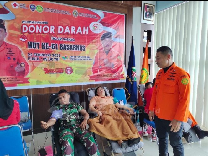 
 HUT ke-51 Basarnas Manokwari Gelar Donor Darah
