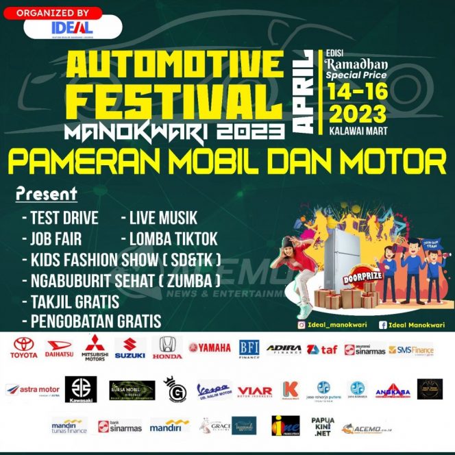 
 Ayo, Ikuti dan Meriahkan Automotive Fest Manokwari 2023. Ada Job Fair dan Special Price Ramadhan!!!