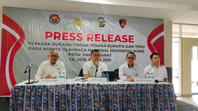 
 Polda Papua Barat Tetapkan 3 Tersangka Dugaan Korupsi Dana Hibah KONI Sebesar Rp. 32 Milyar
