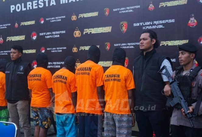 
 Polresta Manokwari Amankan Empat Pelaku Penikaman Warga Di Jalan Pahlawan