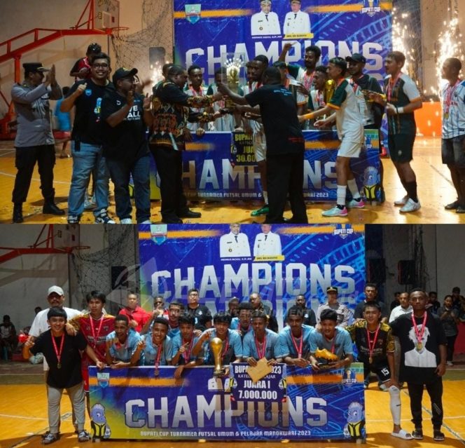 
 Acemo FC Manokwari dan SMAN 2 Juarai Turnamen Futsal Bupati CUP 2023