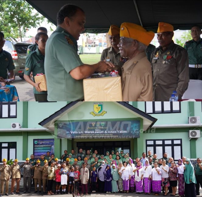 
 Sambut Hari Juang TNI-AD, Kodam XVIII/Ksr Santuni Veteran, Warakawuri dan Anak Yatim Piatu