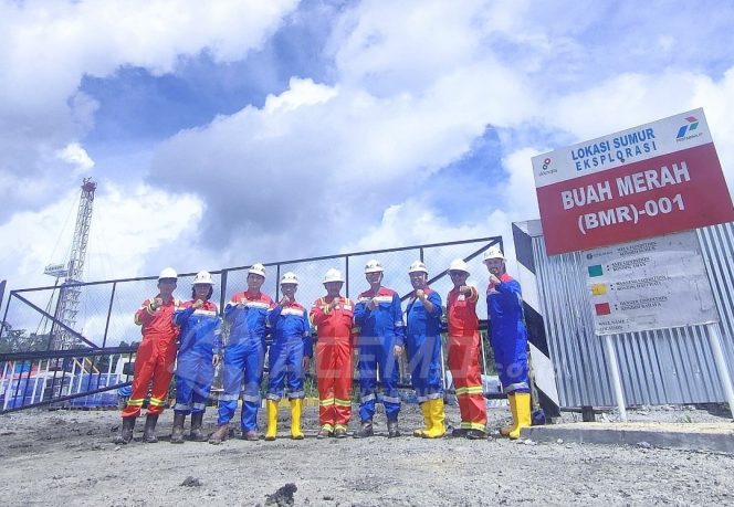 
 SKK Migas-Pertamina EP Zona 14 Papua Field Lakukan Tajak Sumur Eksplorasi Buah Merah (BMR-001) di Kabupaten Sorong.
