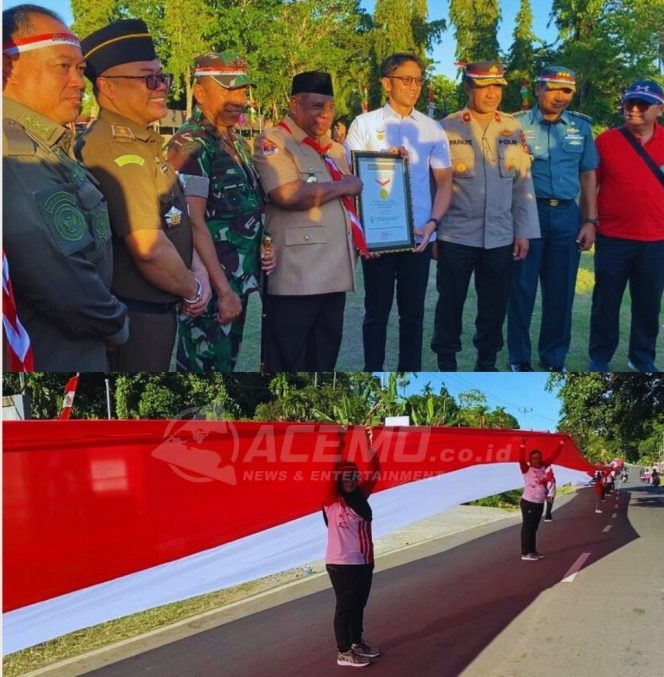 
 Papua Barat Cetak Rekor Dunia Muri, Bentangkan Kain Merah Putih Terpanjang