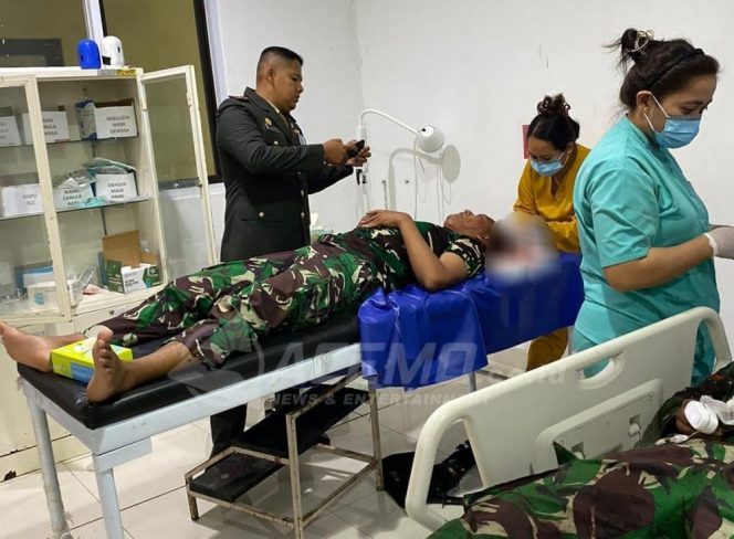 
 Truk Angkut Anggota Batalyon Infanteri Yonif/761 KA Terguling Di Warmare