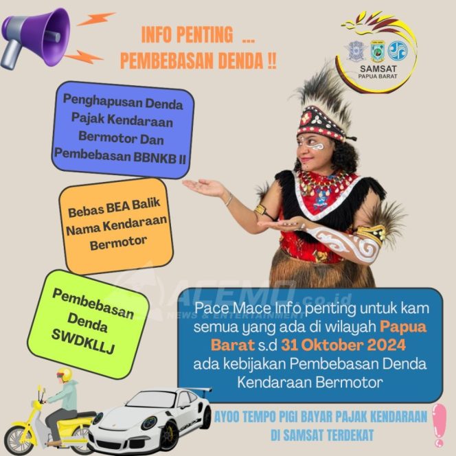 
 Ayo, Manfaatkan Bebas Denda Pajak Sampai Tanggal 31 Oktober 2024