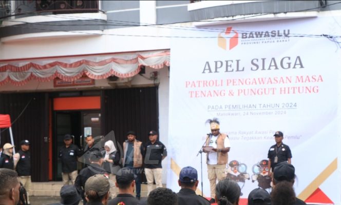 
 Pastikan Kesiapan Pengawas Jelang Pencoblosan, Bawaslu PB Gelar Apel Siaga