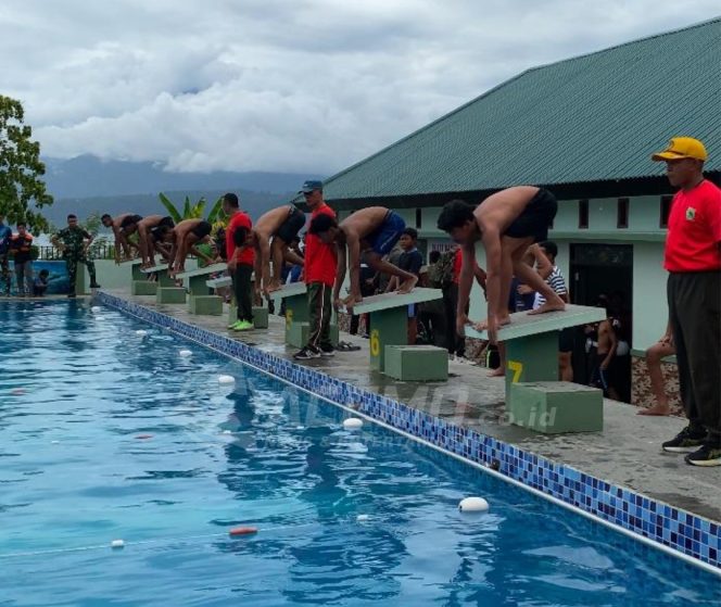 
 Ratusan Pelajar Ikuti Lomba Renang Yang Digelar Kodam XVIII/Kasuari