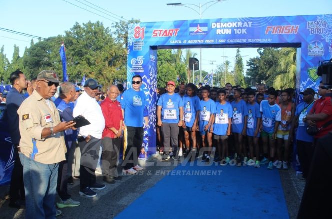 
 Ribuan Warga Manokwari Ramaikan RUN 10K Demokrat, Semarak HUT ke-25 dan Kemerdekaan RI