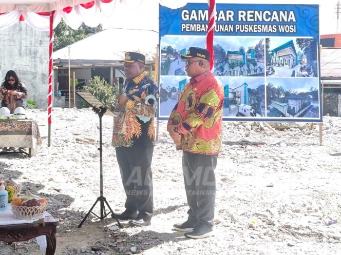 
 Bupati Hermus Indou Letakkan Batu Pertama Pembangunan Puskesmas Wosi.